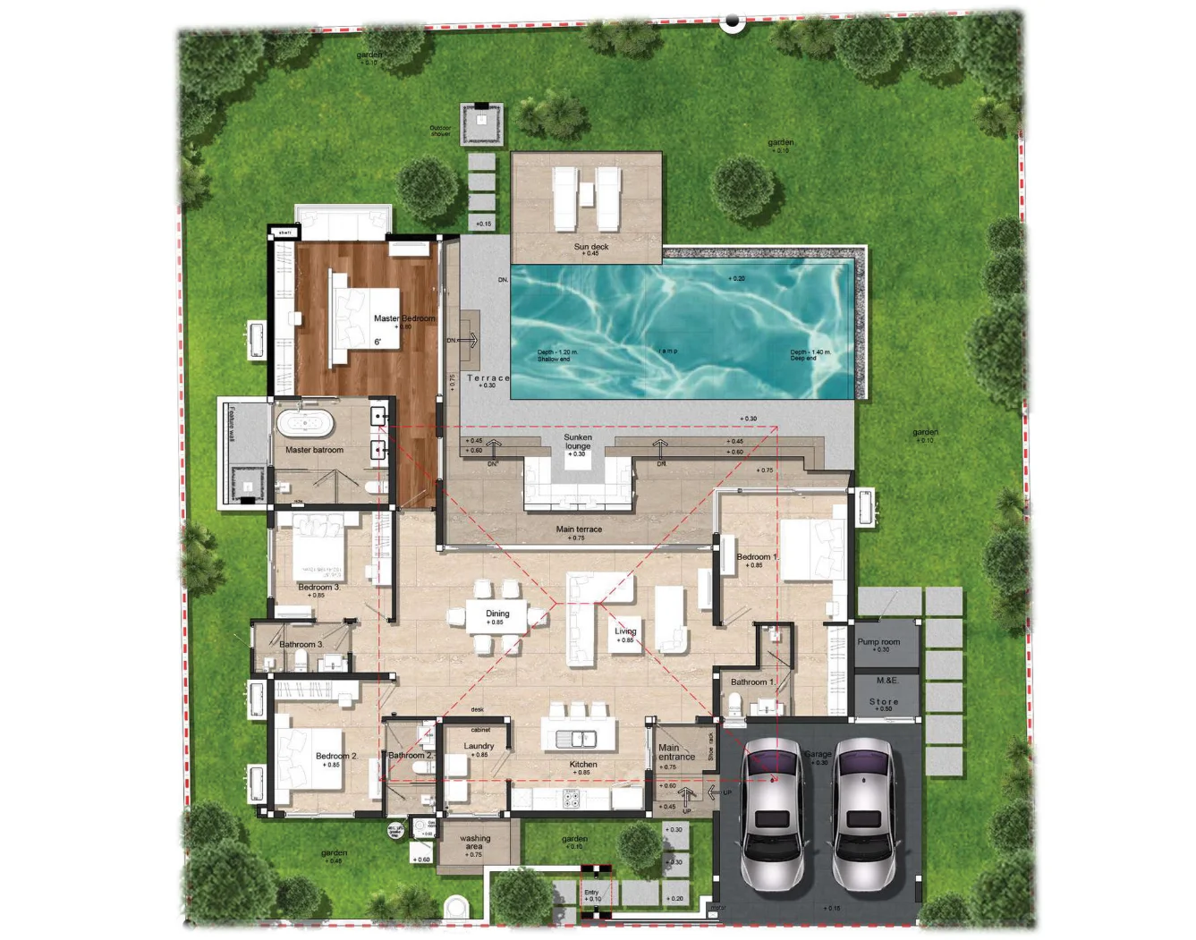 4 bed 189 sqm unit plan Botanica Four Seasons
