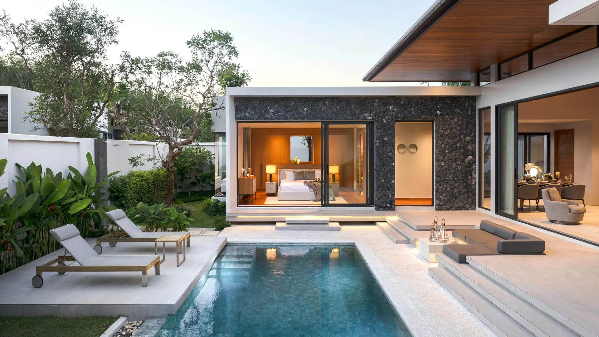 Swimming pool and terrace area at Botanica Four Seasons villa, Laya
