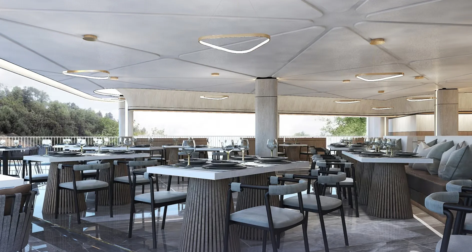 Dining area interior at VIP Space Odyssey Phase 2, Thailand