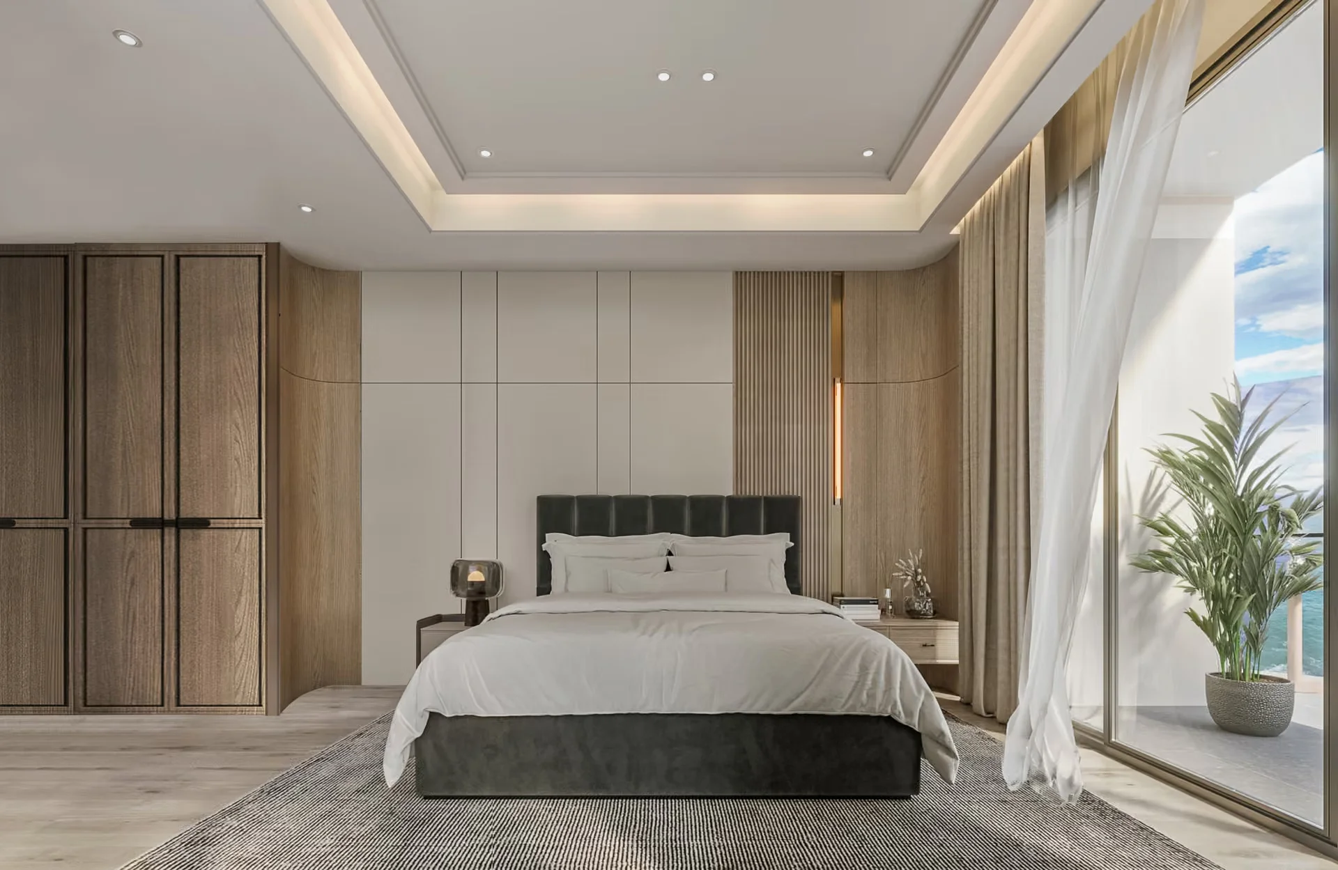Master bedroom interior in 1-bedroom apartment at Abov Patong Residence, Patong