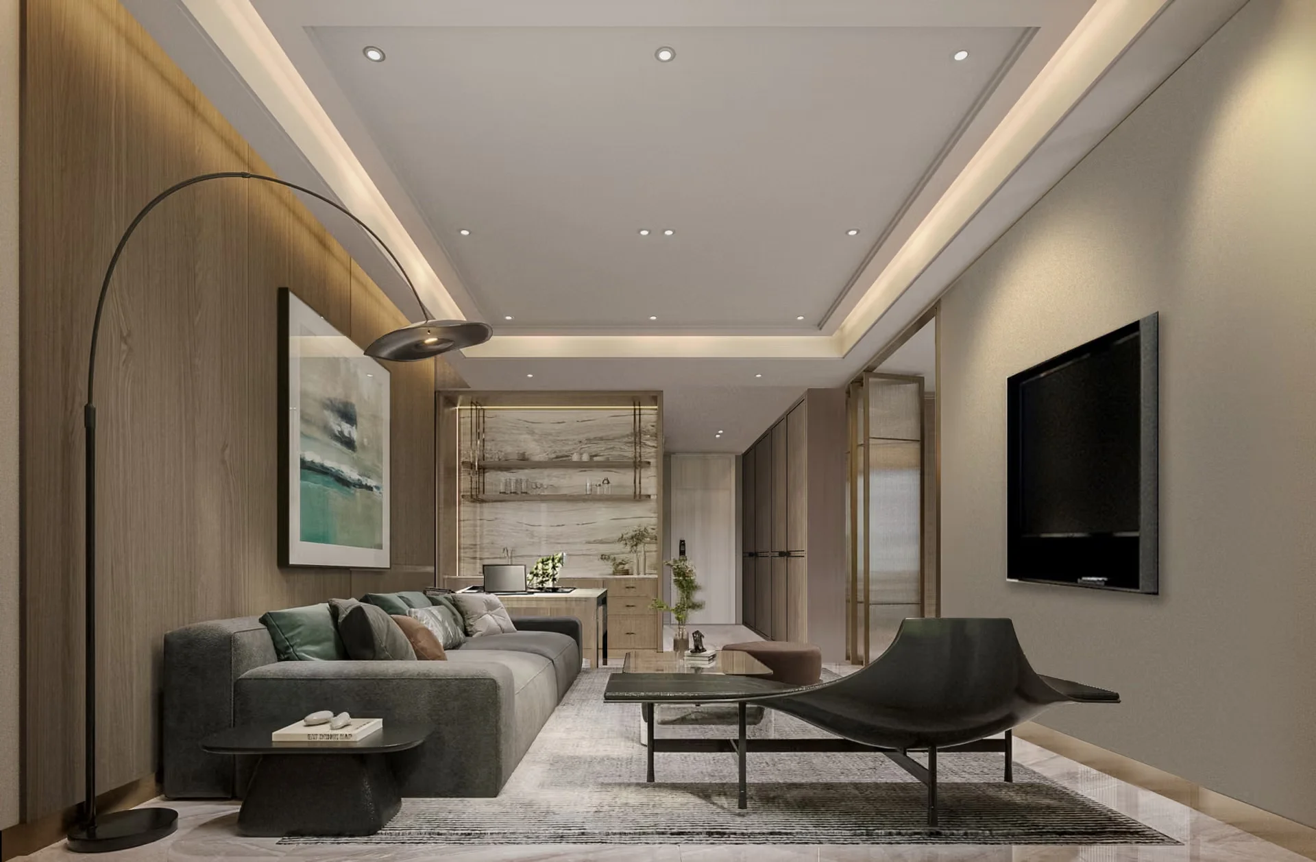 Living room interior in 1-bedroom apartment at Abov Patong Residence, Patong