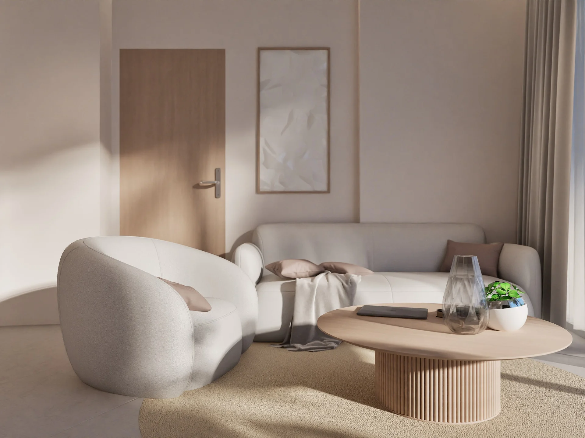Living room interior in 2-bedroom apartment at Millennium, Bang Tao