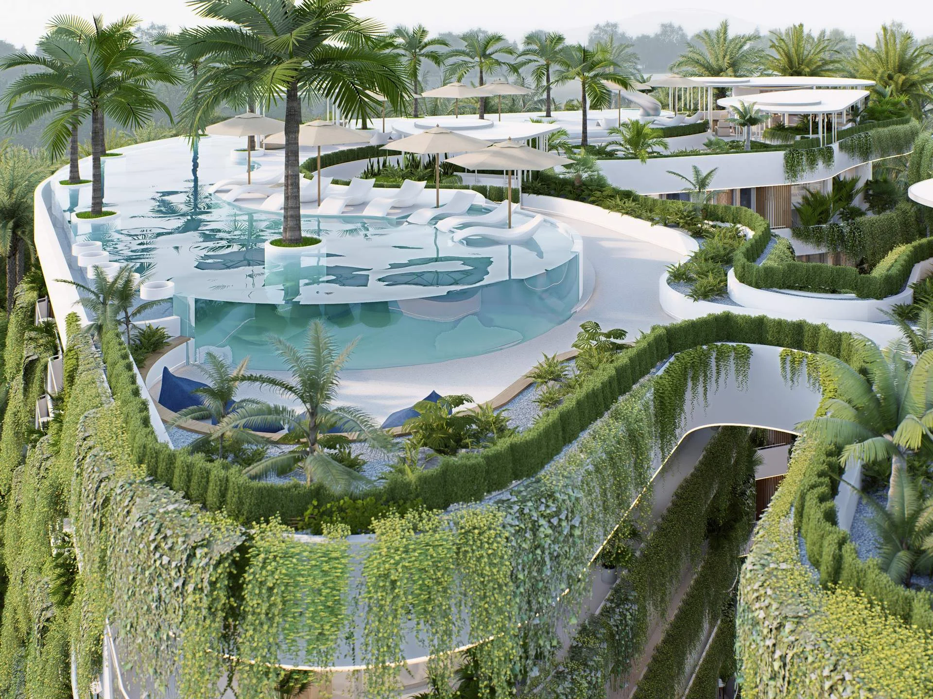 Landscaped resort infrastructure with swimming pool at Millennium, Bang Tao, view 2