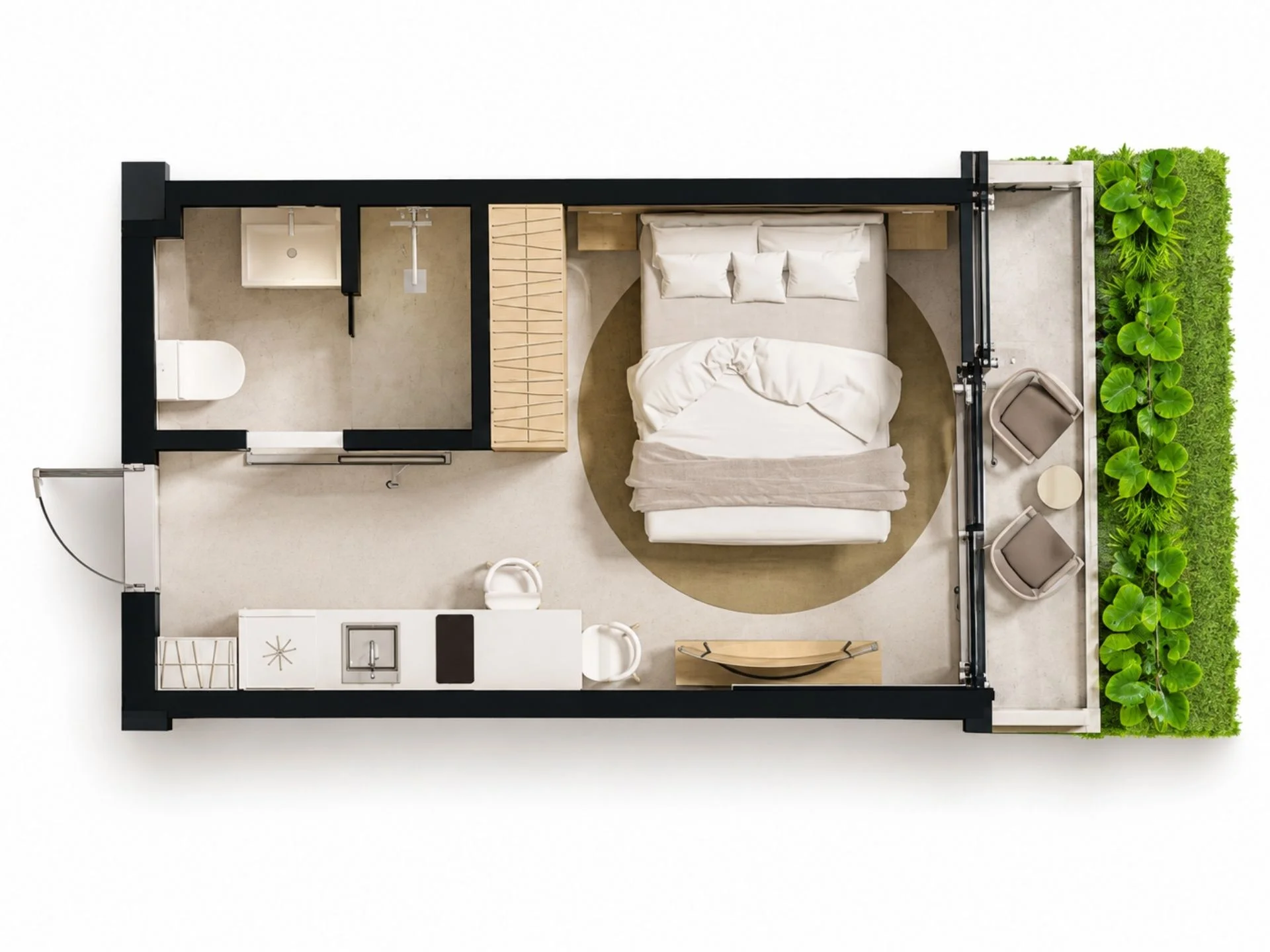Unit Plan Studio 24 sqm Millennium