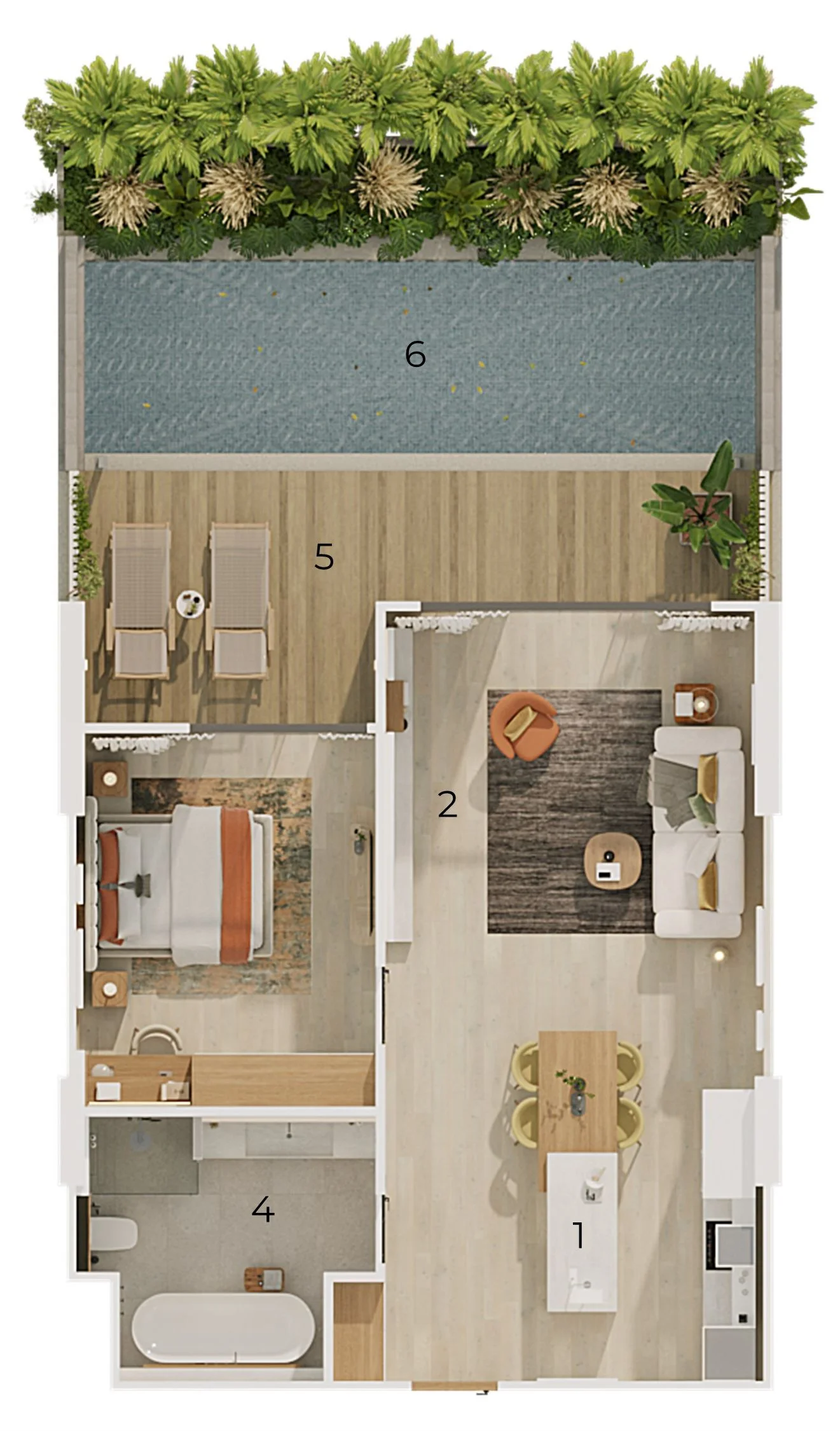 1 bed 103 sqm unit plan