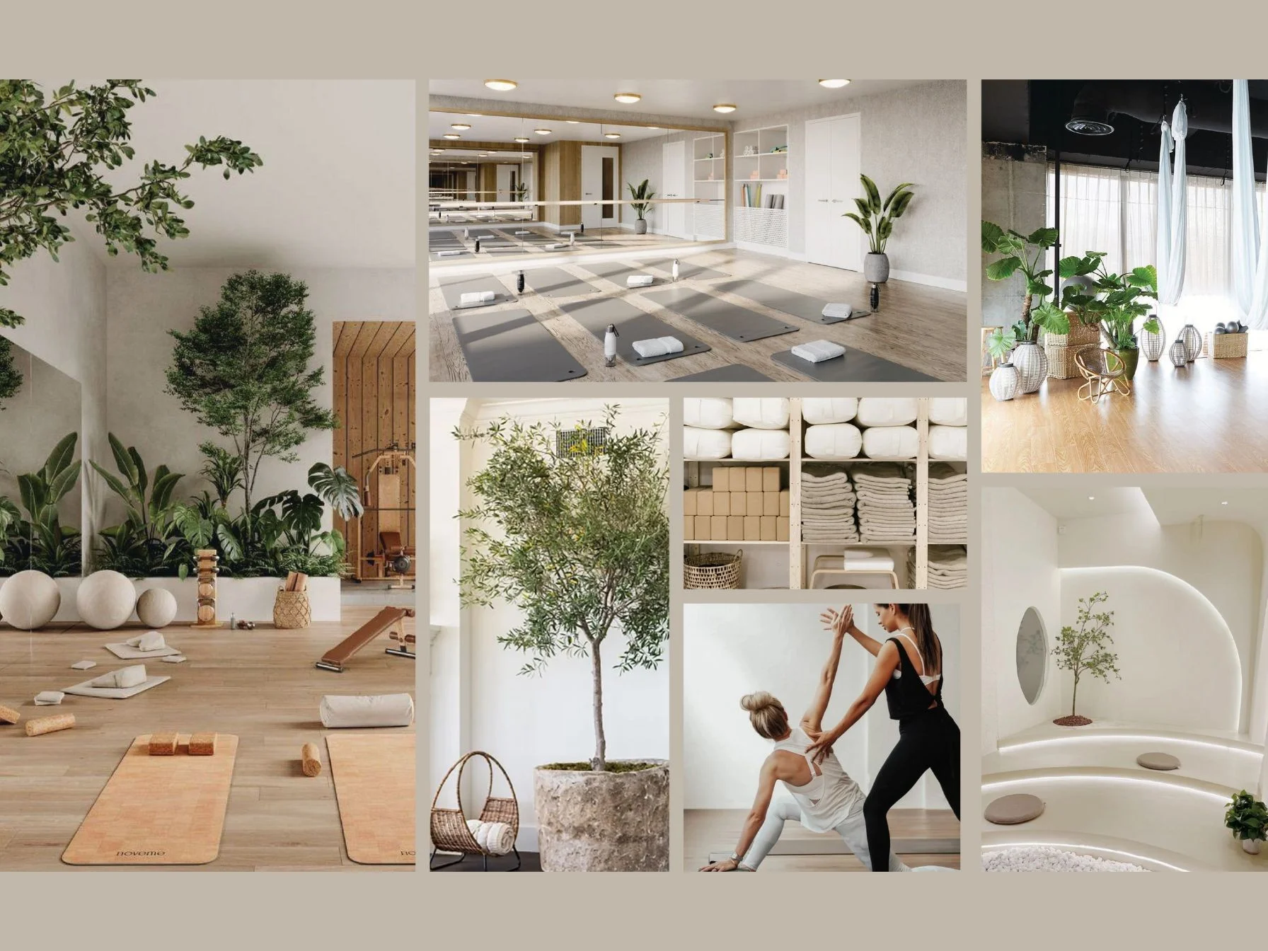 Yoga studio with mats, towels and indoor plants at Layan Green Park Phase 2, Thailand