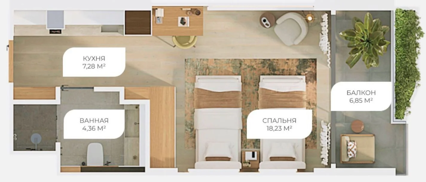 studio 30 sqm unit plan