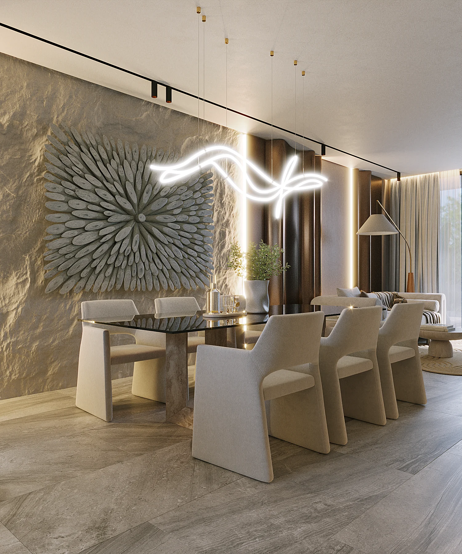 Essbereich im Innenraum eines 1-Schlafzimmer-Duplex in Layan Green Park Phase 2, Layan, Thailand
