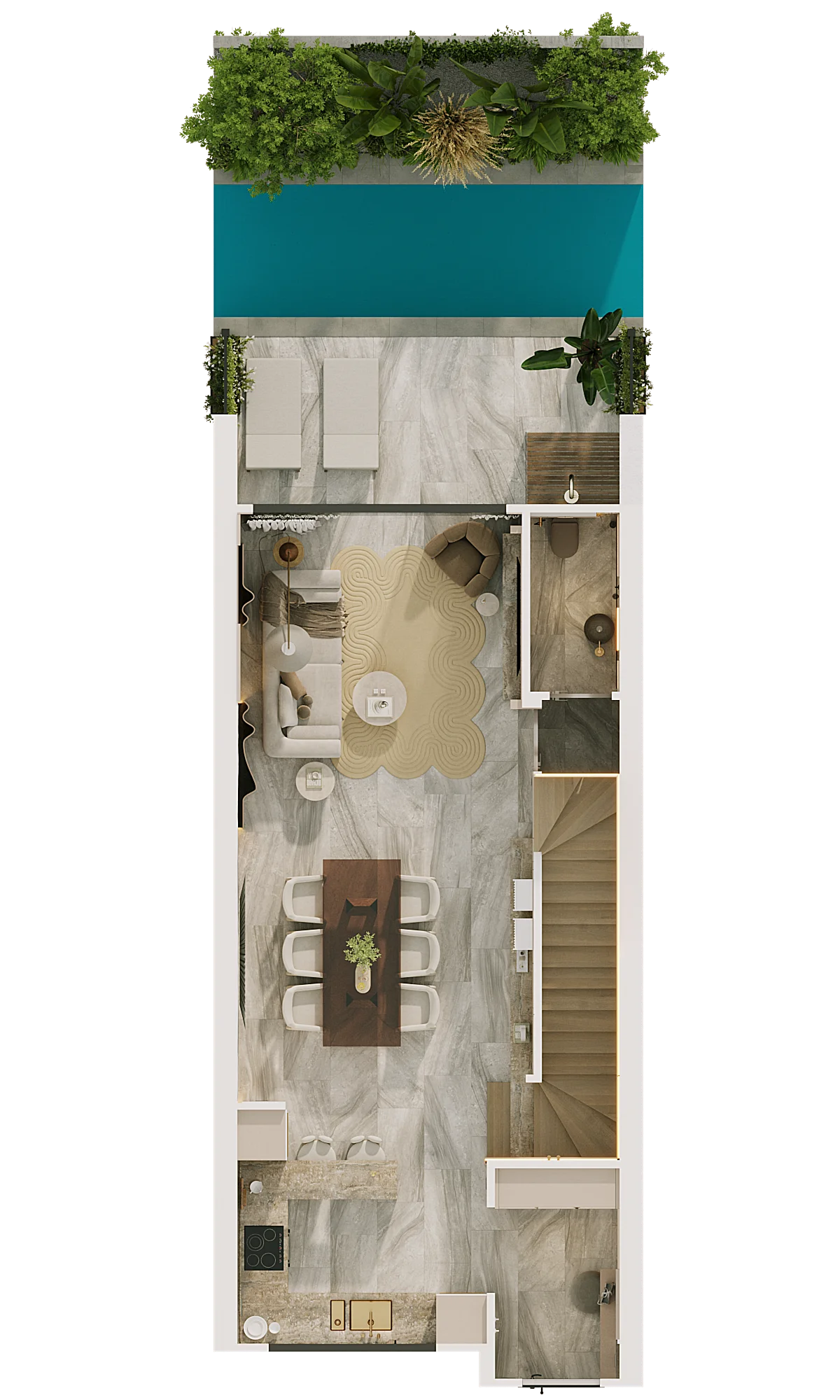 2 bed duplex 208 sqm unit plan