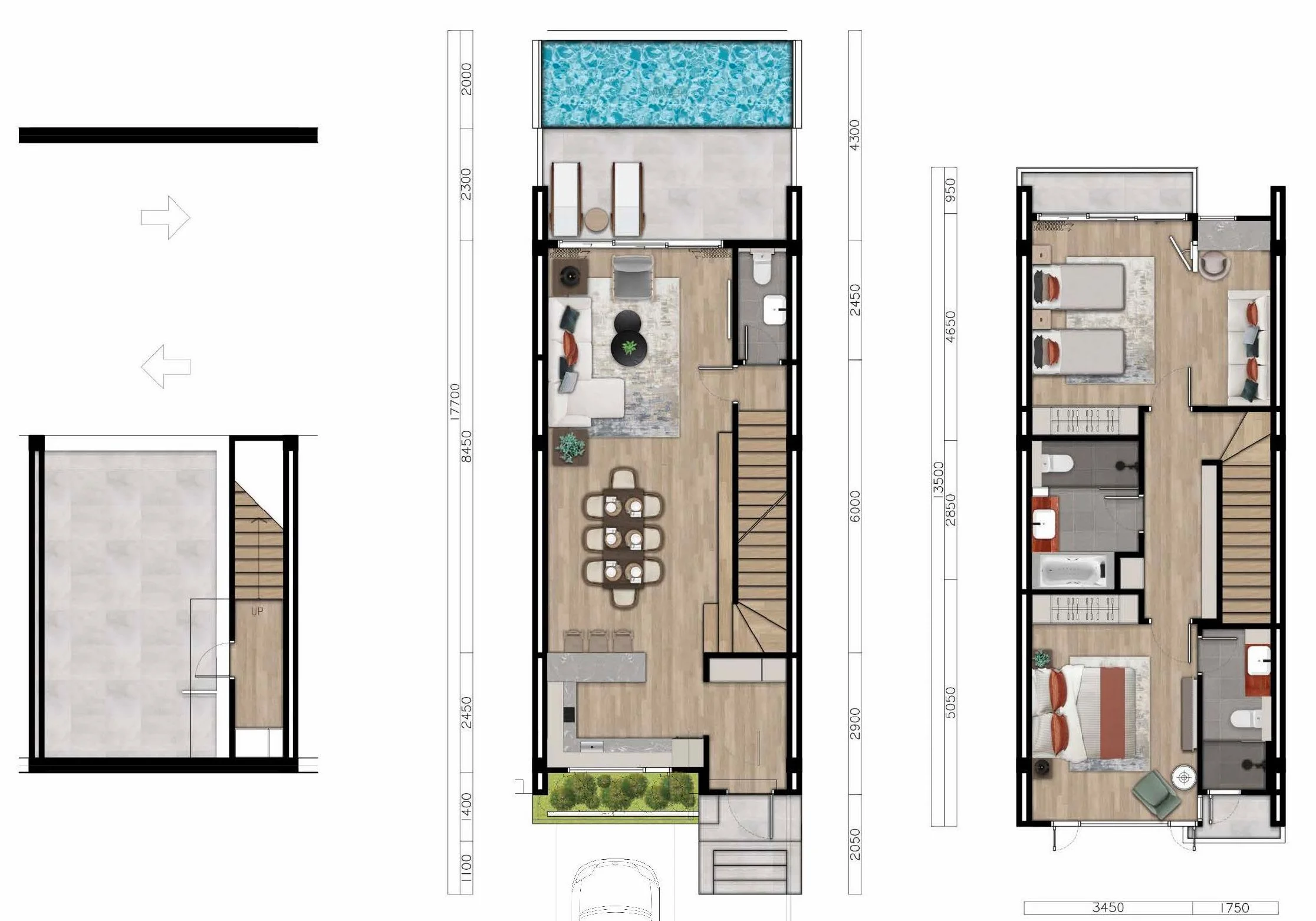 2bed duplex 208 sqm unit plan