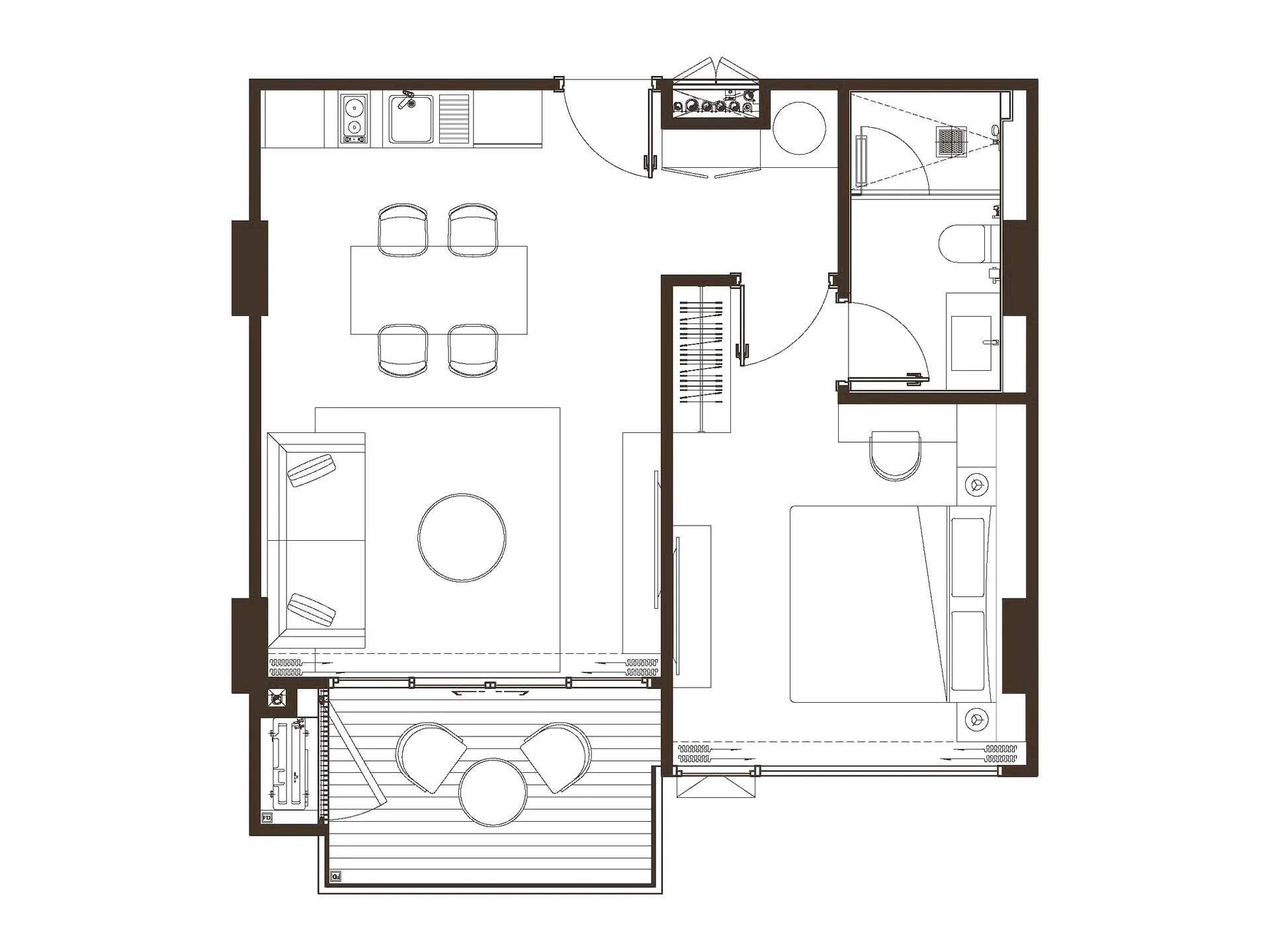 Unit Plan 1 bedroom Purita Phuket Bangtao