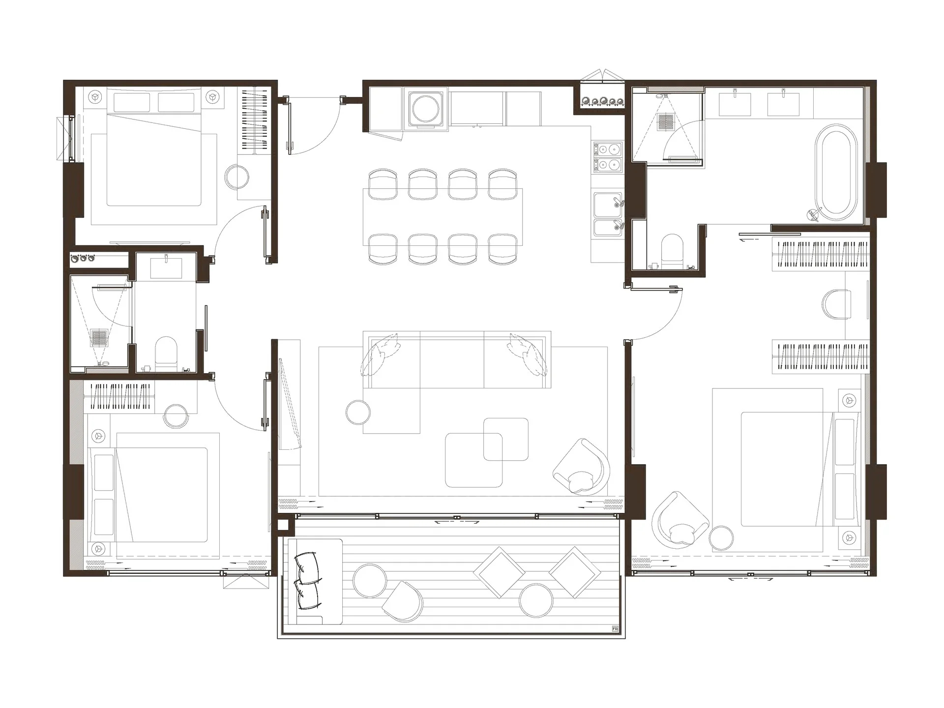 Unit Plan 2 bedrooms Purita Phuket Bangtao