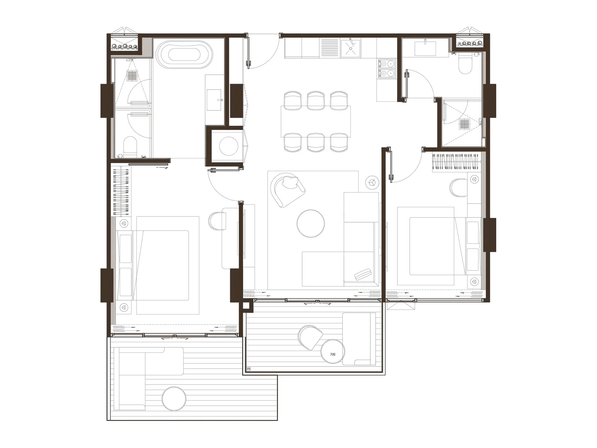 Unit Plan 2 bedrooms Purita Phuket Bangtao