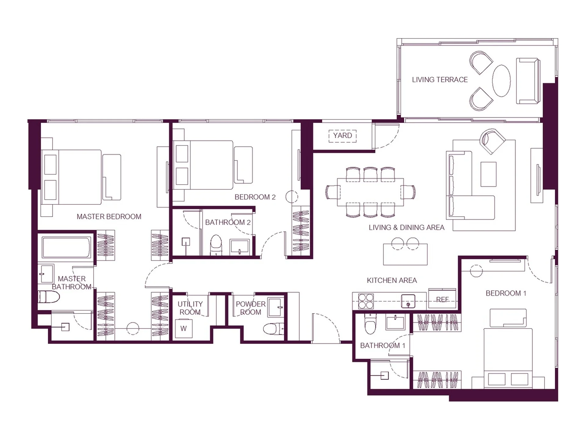 Unit Plan 4 bedroom 89 sqm WIDEN by Sansiri