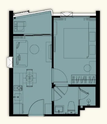Unit Plan 1 bedroom 31 sqm The Title Sierra  Phuket