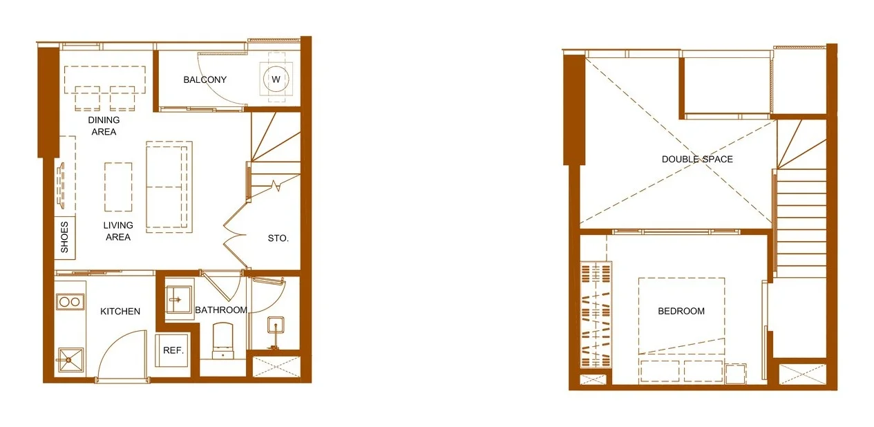 Unit Plan 1 bedrooms  41 sqm SHUSH Ratchathewi by Sansiri