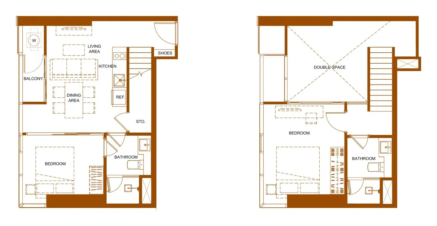 Unit Plan 2 bedrooms  63 sqm SHUSH Ratchathewi by Sansiri