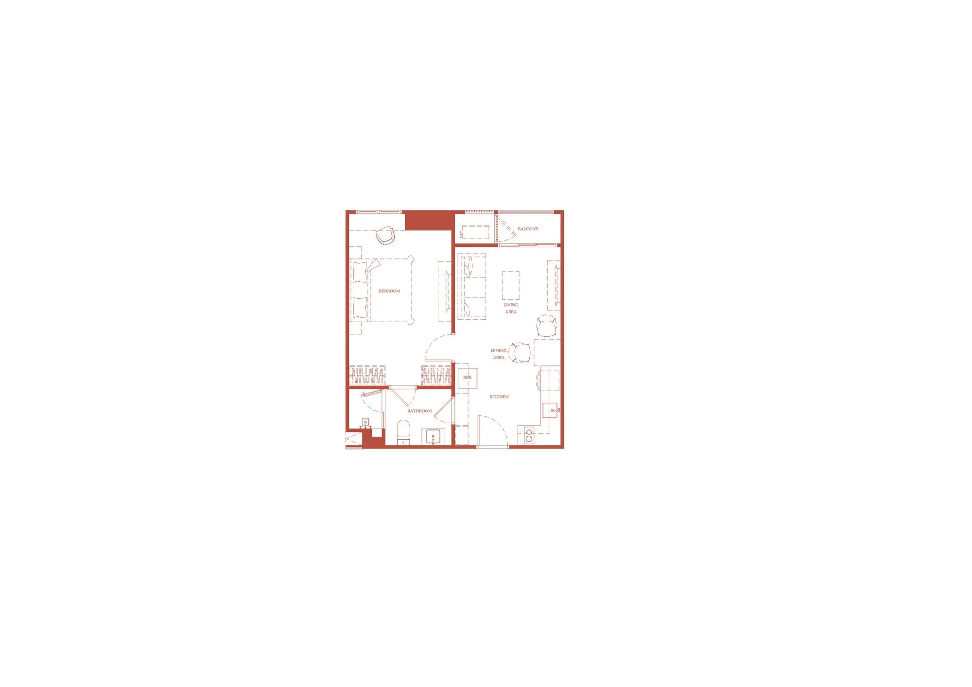 Unit Plan 1 bedrooms  46 sqm Via Ari by Sansiri
