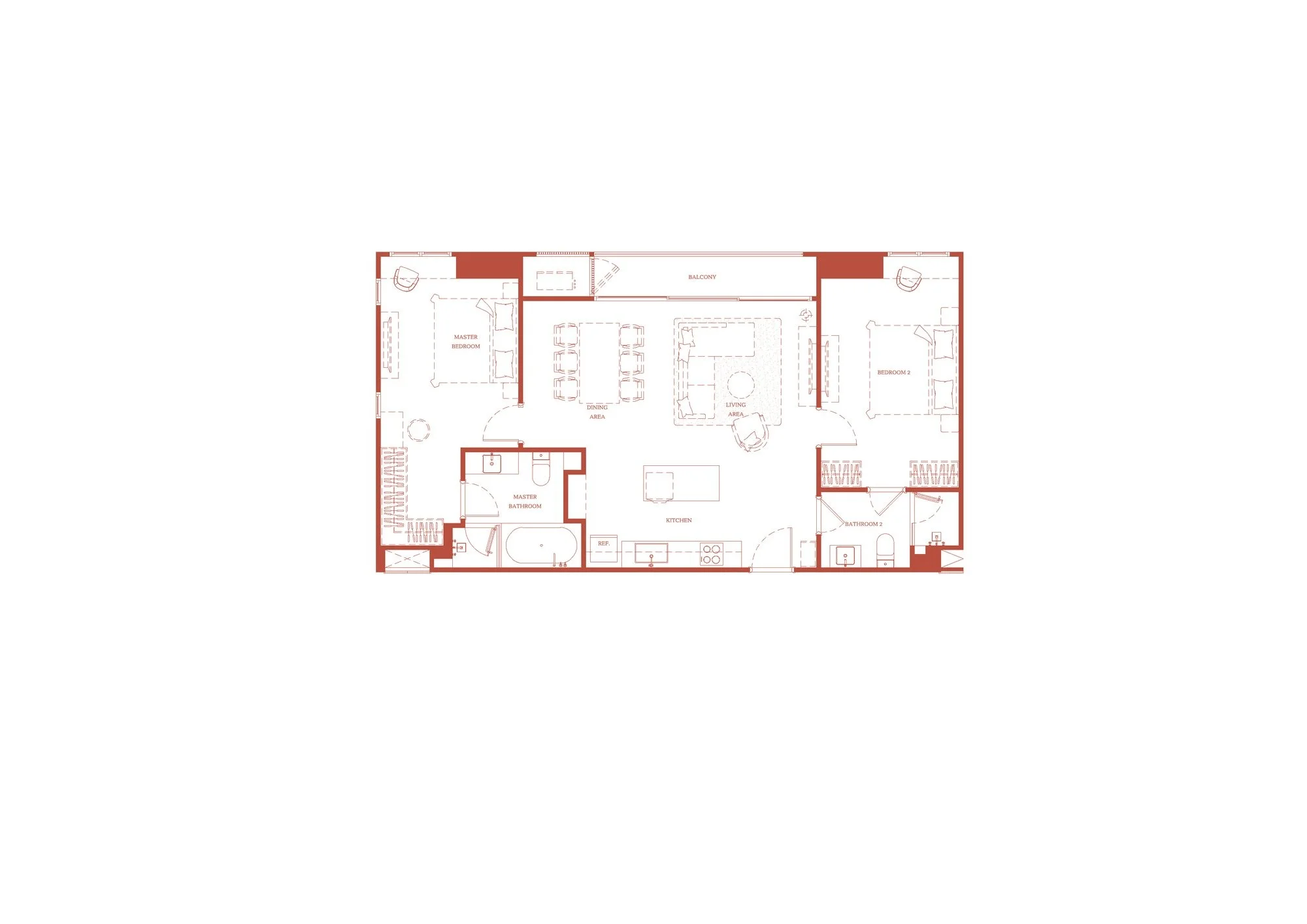 Unit Plan 2 bedrooms  91 sqm Via Ari by Sansiri