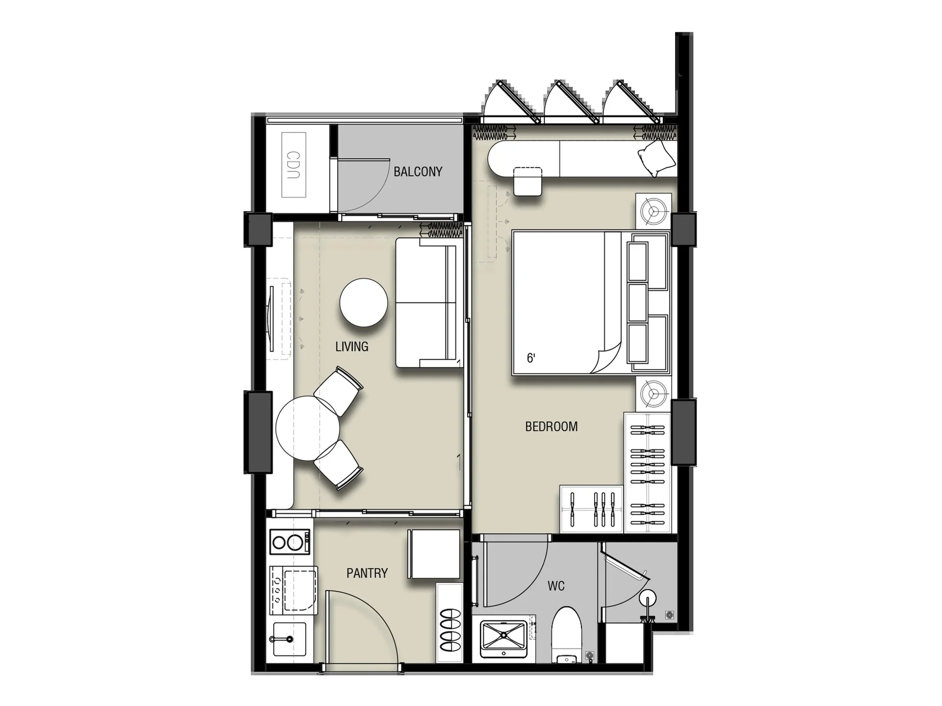 unit plan 1 bedroom 35sqm The Astra Samui