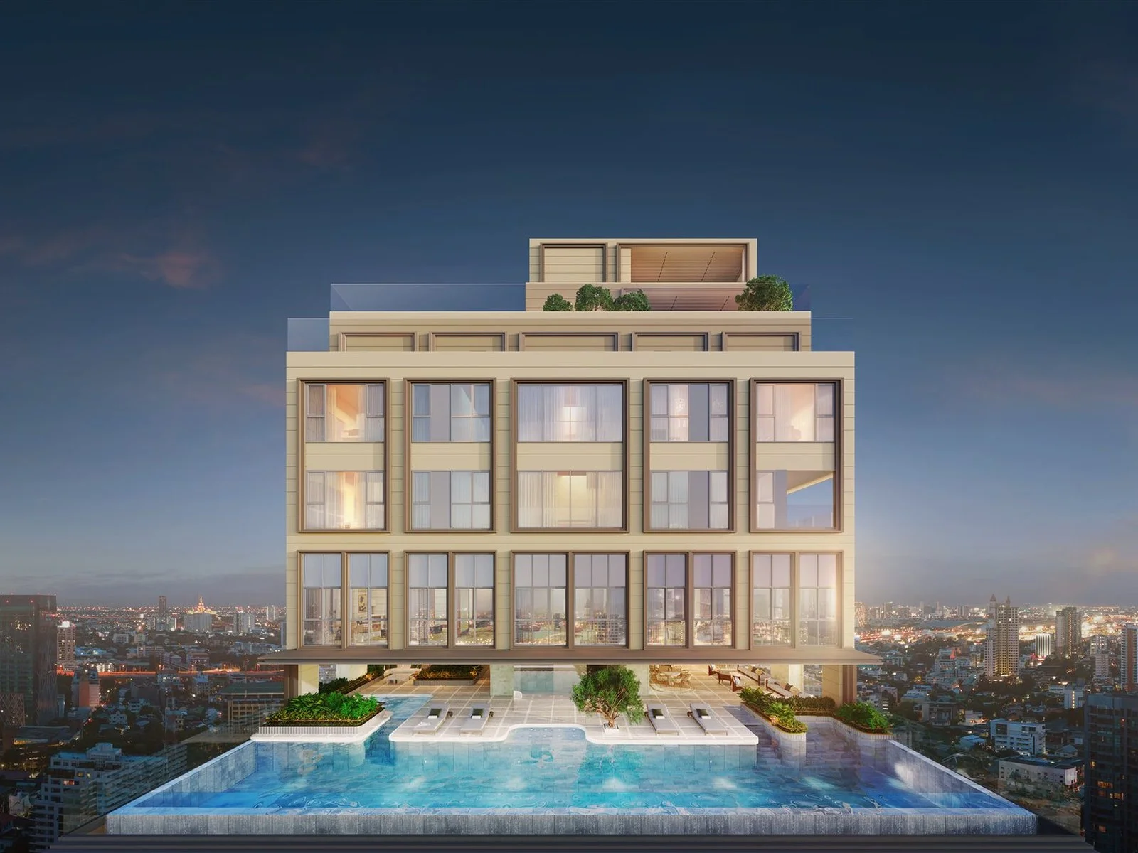 Swimming pool one floor up