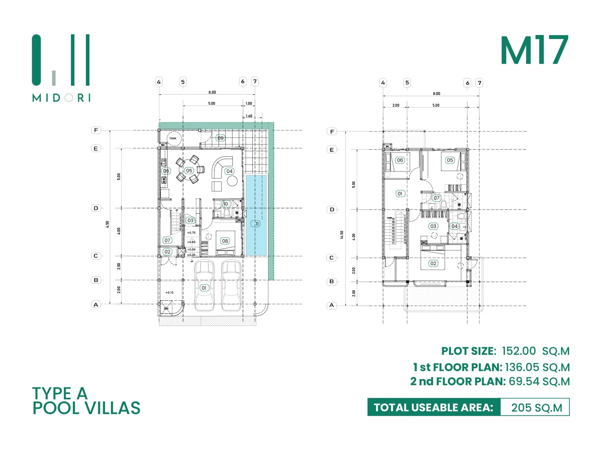 Unit plan Villa 4 bedrooms Midori Phuket
