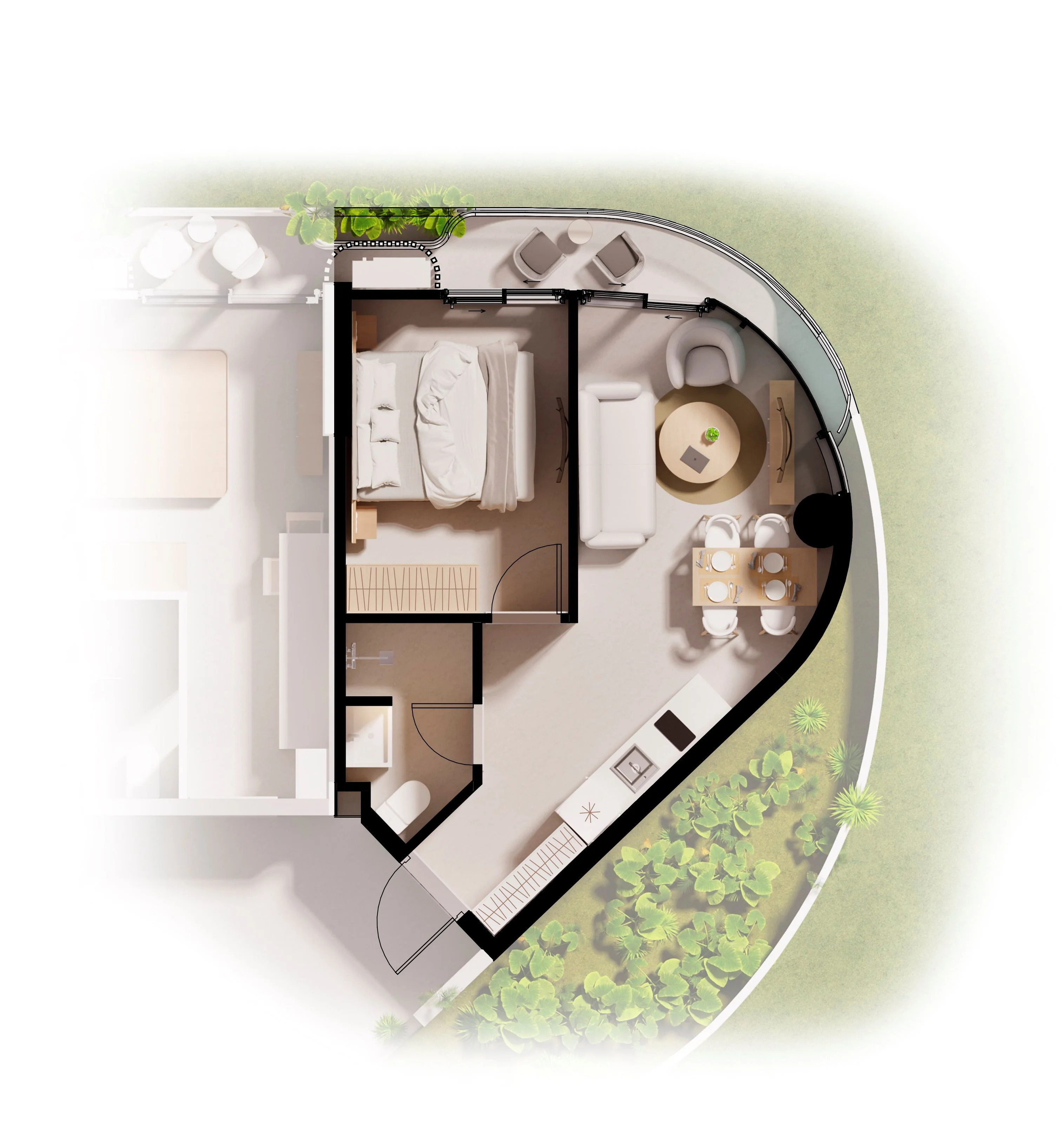 Unit Plan 1 Bedroom 42 sqm Millennium