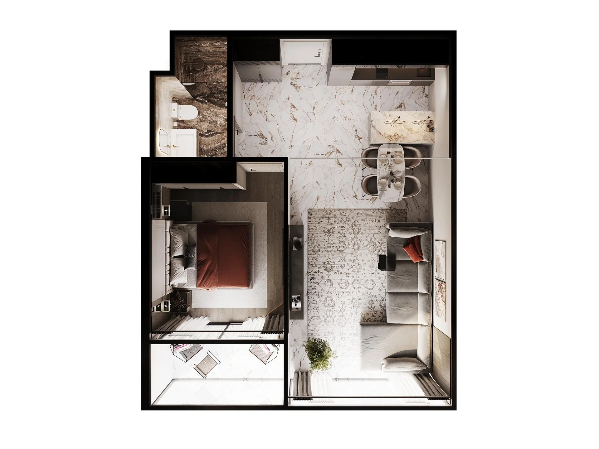 Unit Plan 1 bedroom SunHills Lakeside